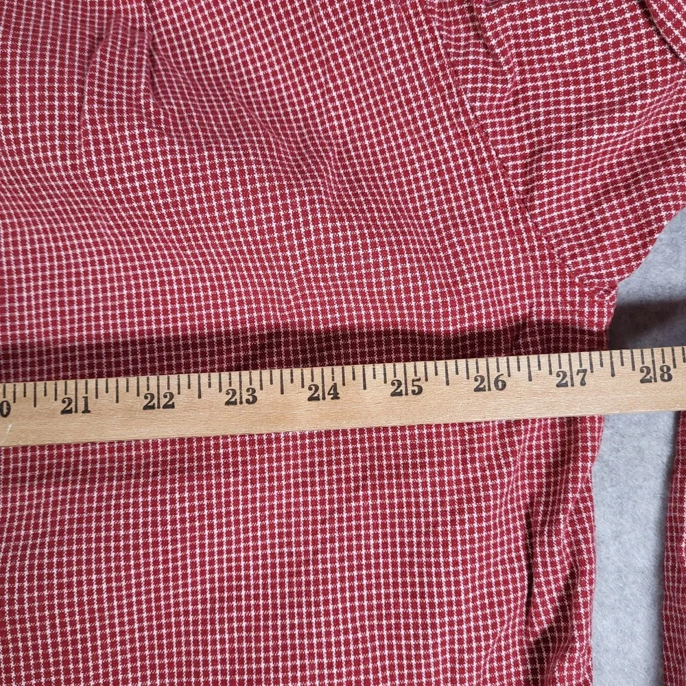 Eddie Bauer Long Sleeve Button‎ Up Shirt Mens XXL Tall Red Check